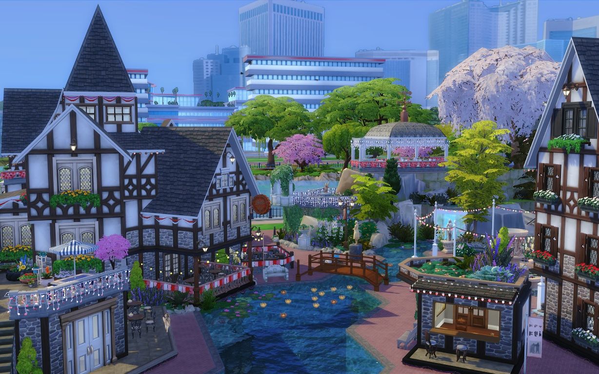 模拟人生4建筑展示 | 河边小镇_哔哩哔哩_bilibili