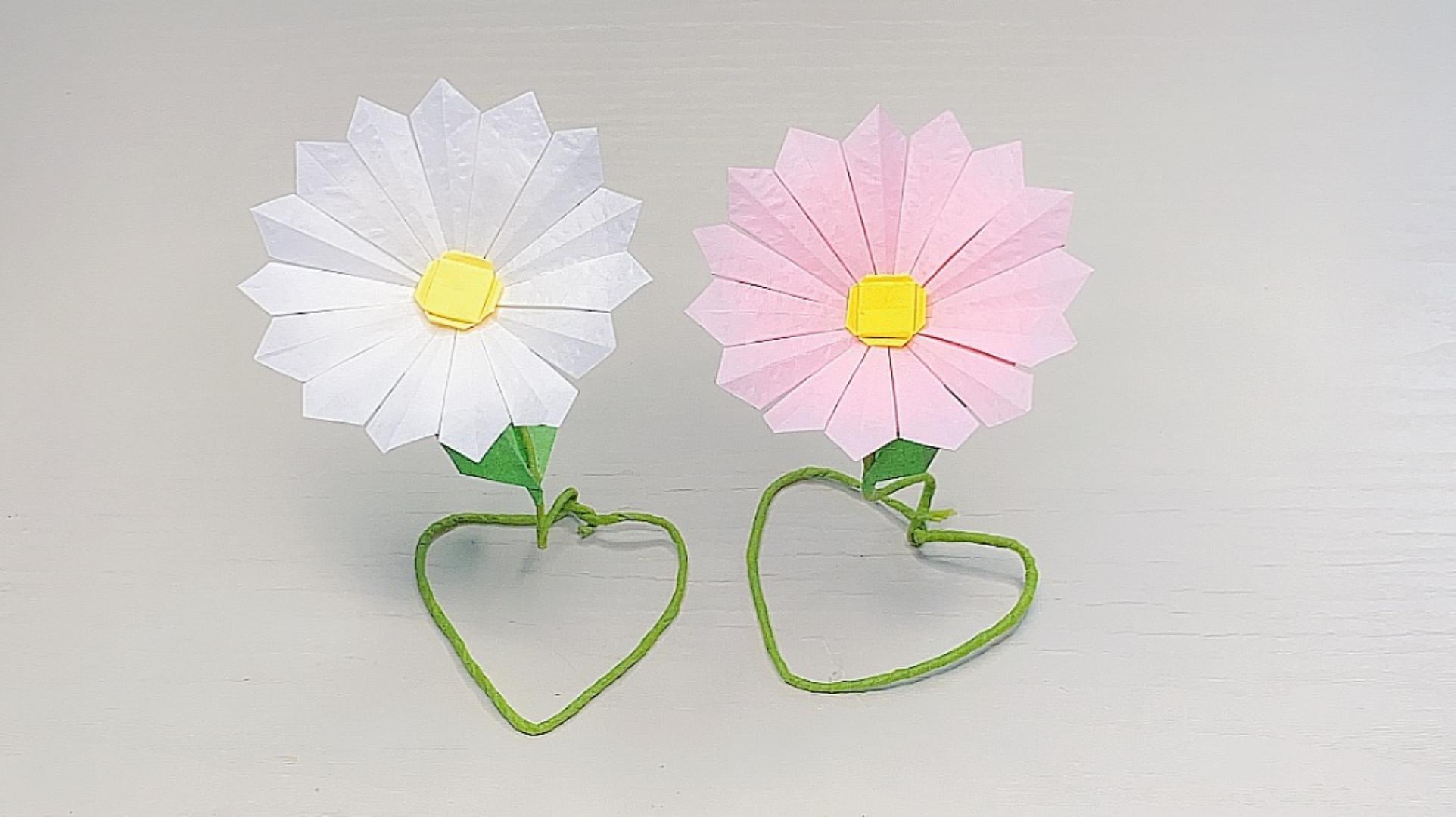 小雏菊折纸教程,有点像真的呀!