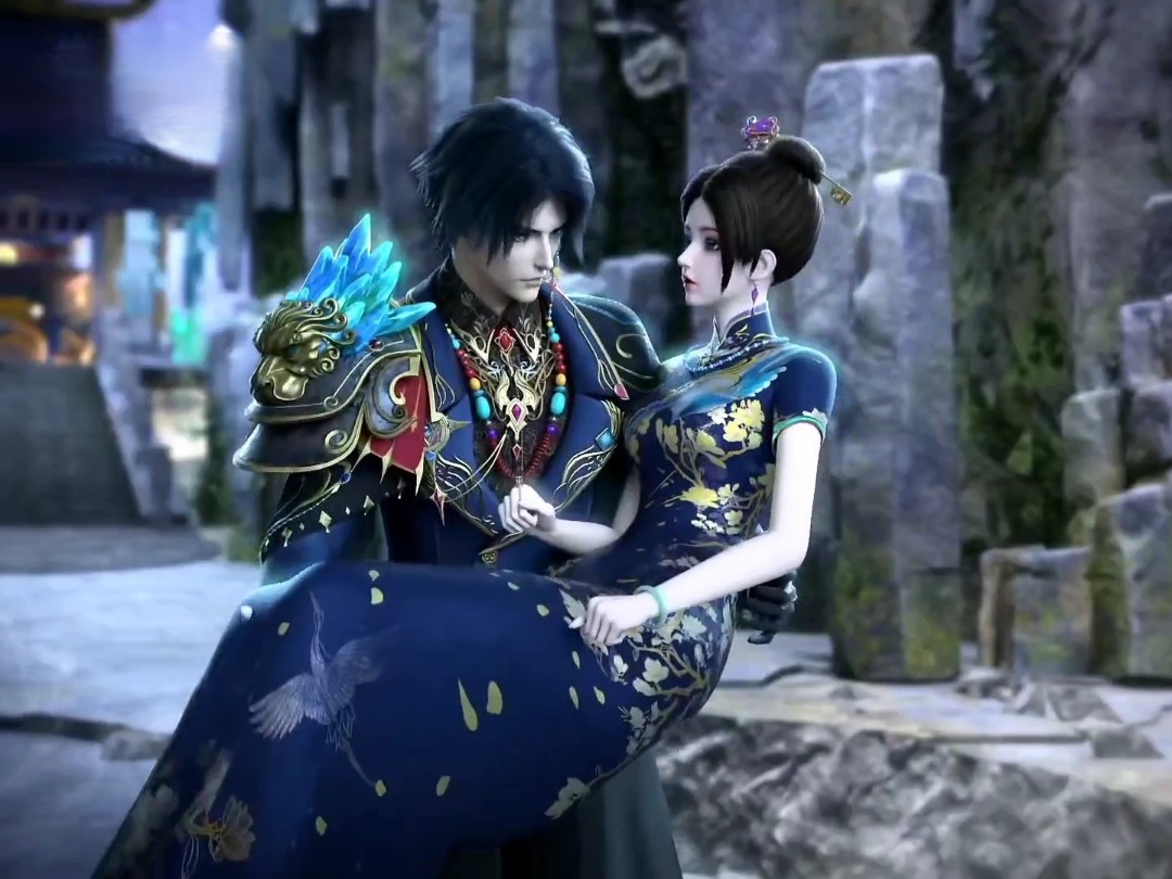 辛灵仙子差点坠落山崖,荒石公主抱将她救出!