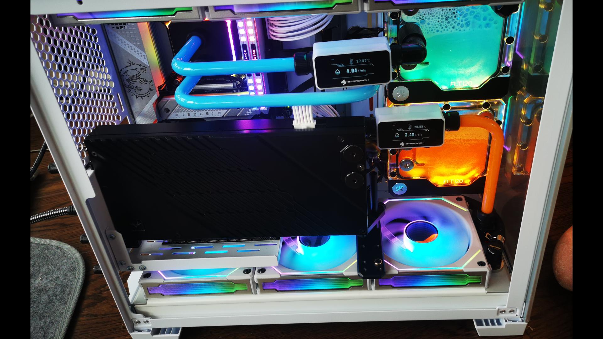 b站首发包豪斯双路4090分体水冷装机展示