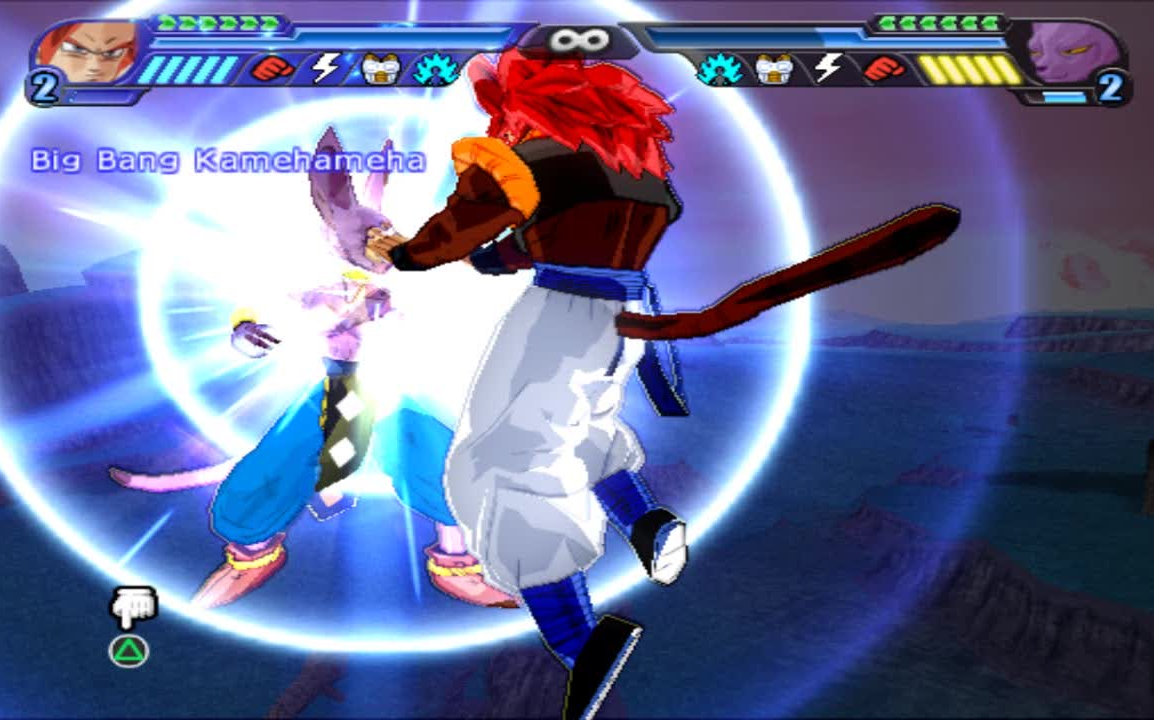 ps2龙珠z电光火石-悟吉塔(超级赛亚人4)vs比鲁斯修理很惨