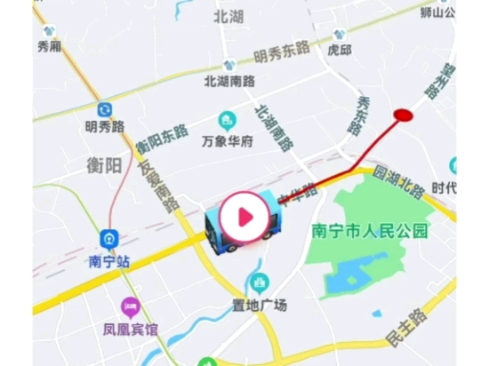 南宁5路公交下行线路图(首班车:06:15末班车:23:00)
