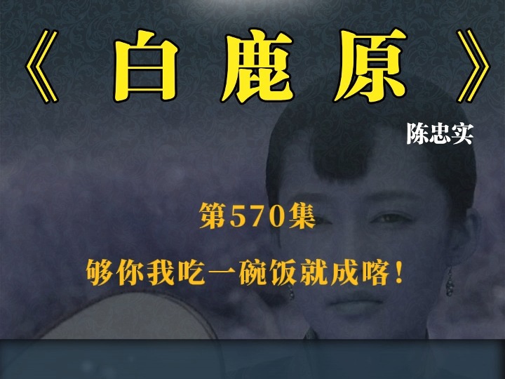 《白鹿原》 第570集 够你我吃一碗饭就成喀!哔哩哔哩bilibili