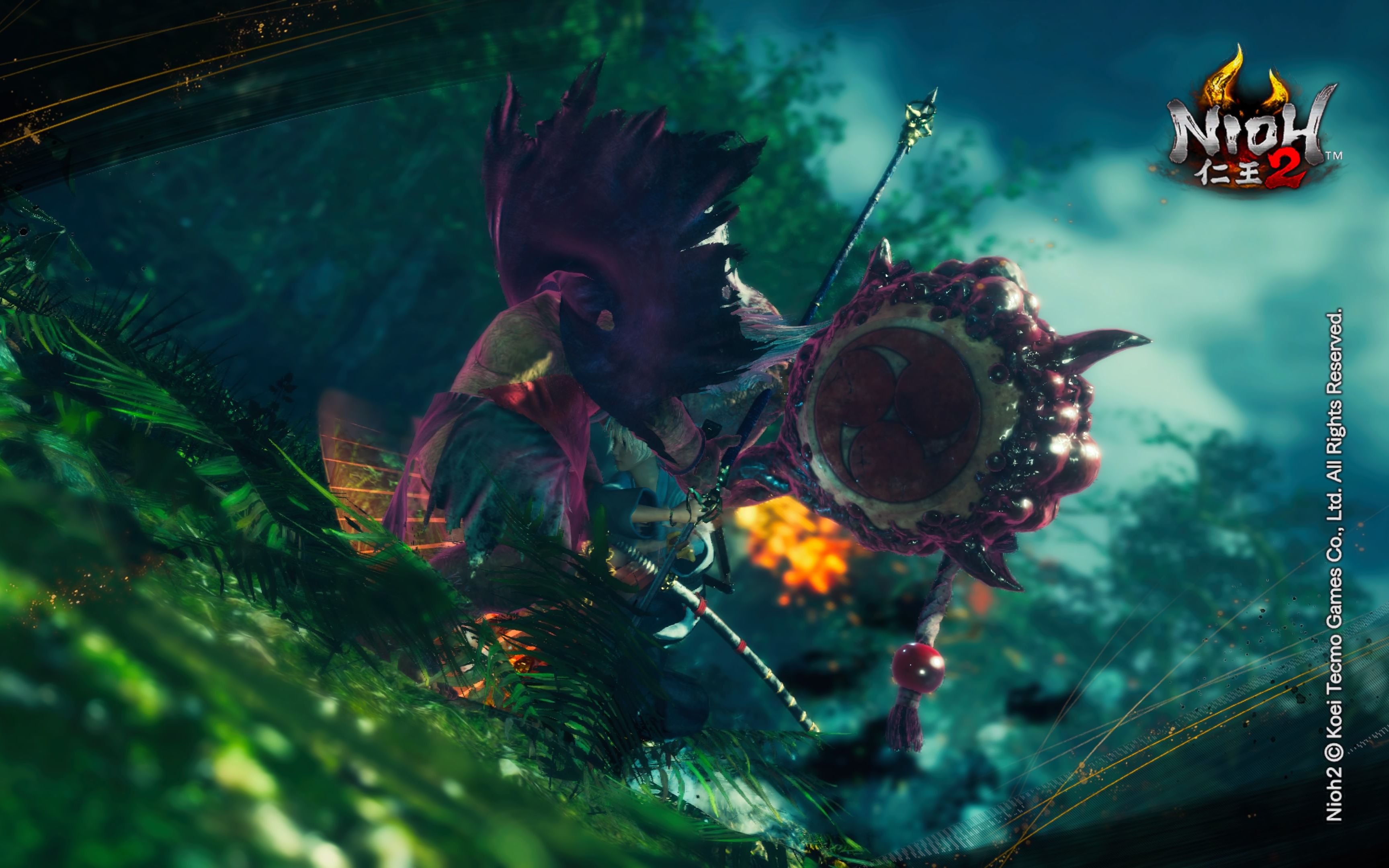 仁王2半阴间绘卷菜刀莽夫vs子泣水鬼隐形鬼乌帽子