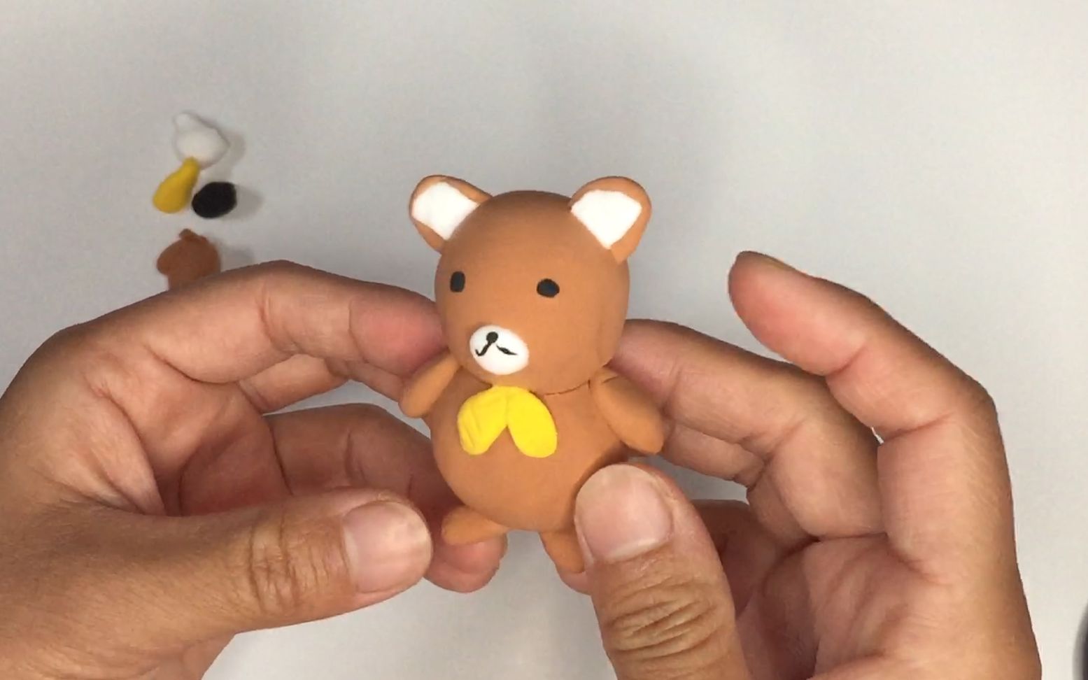 创意手工diy,用超轻黏土做一个可爱小熊,你能做的出来吗