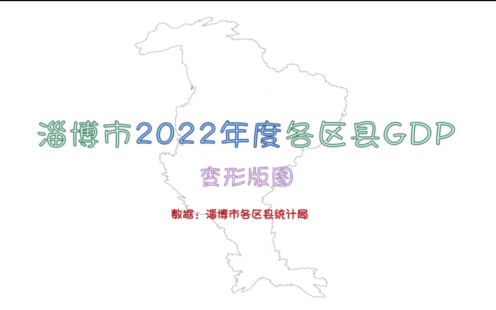 【变形版图】山东省淄博市2022年度各区县GDP哔哩哔哩bilibili