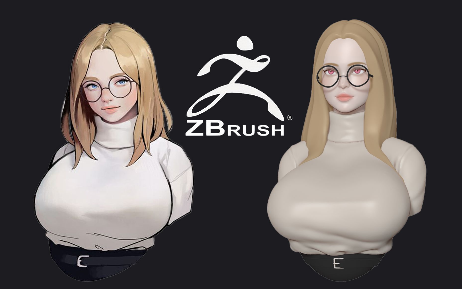 【zbrush雕刻】成人版36d 大胸女孩雕刻教學,方式方法詳細講解