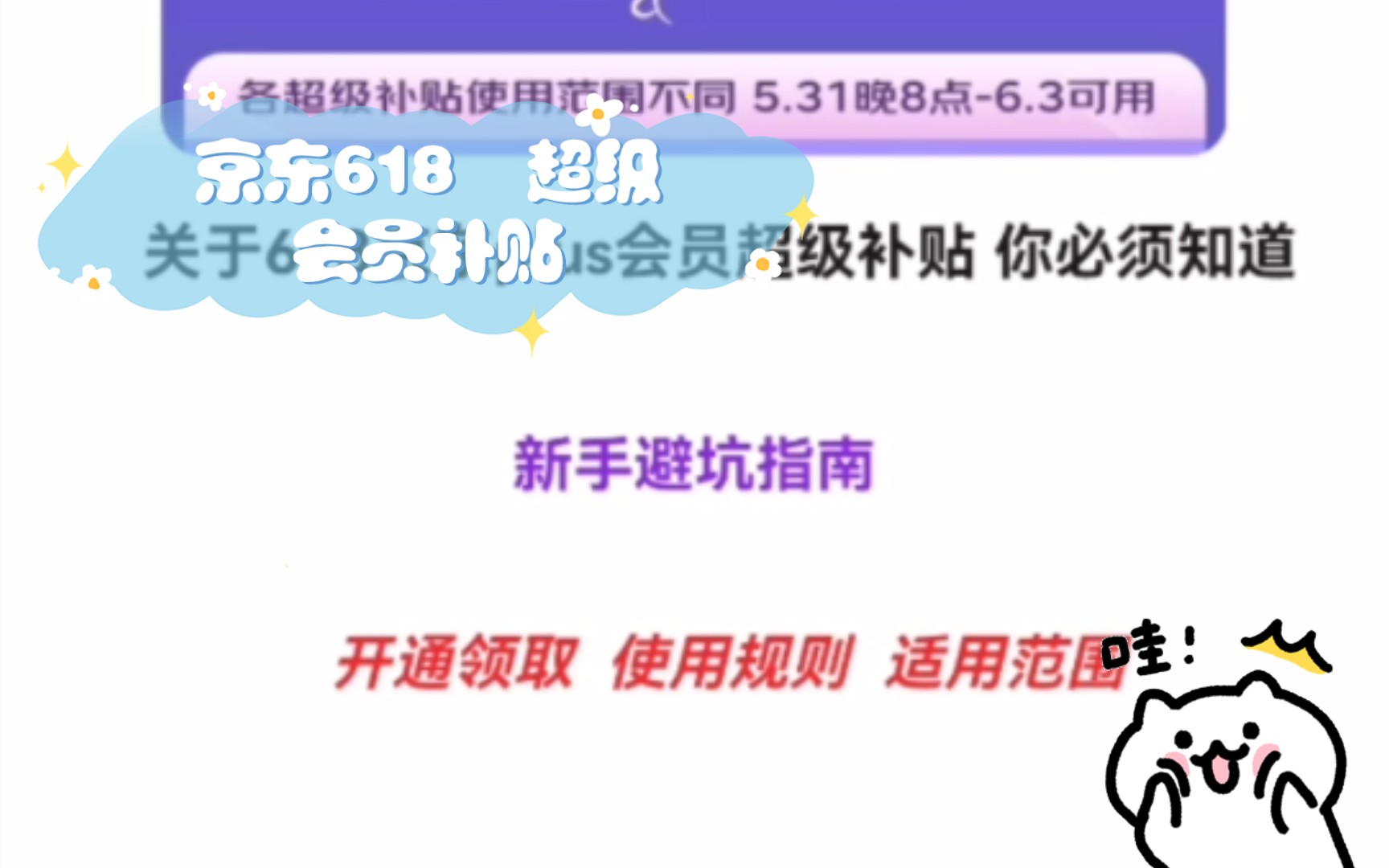 精简版京东618 超级会员补贴 使用范围 使用规则 点赞观看守护你的钱袋子哔哩哔哩bilibili