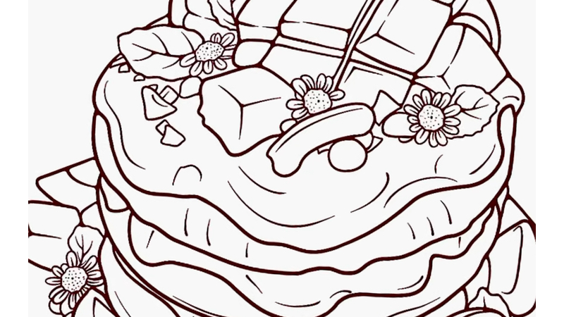 日系食物线稿风|芒果松饼