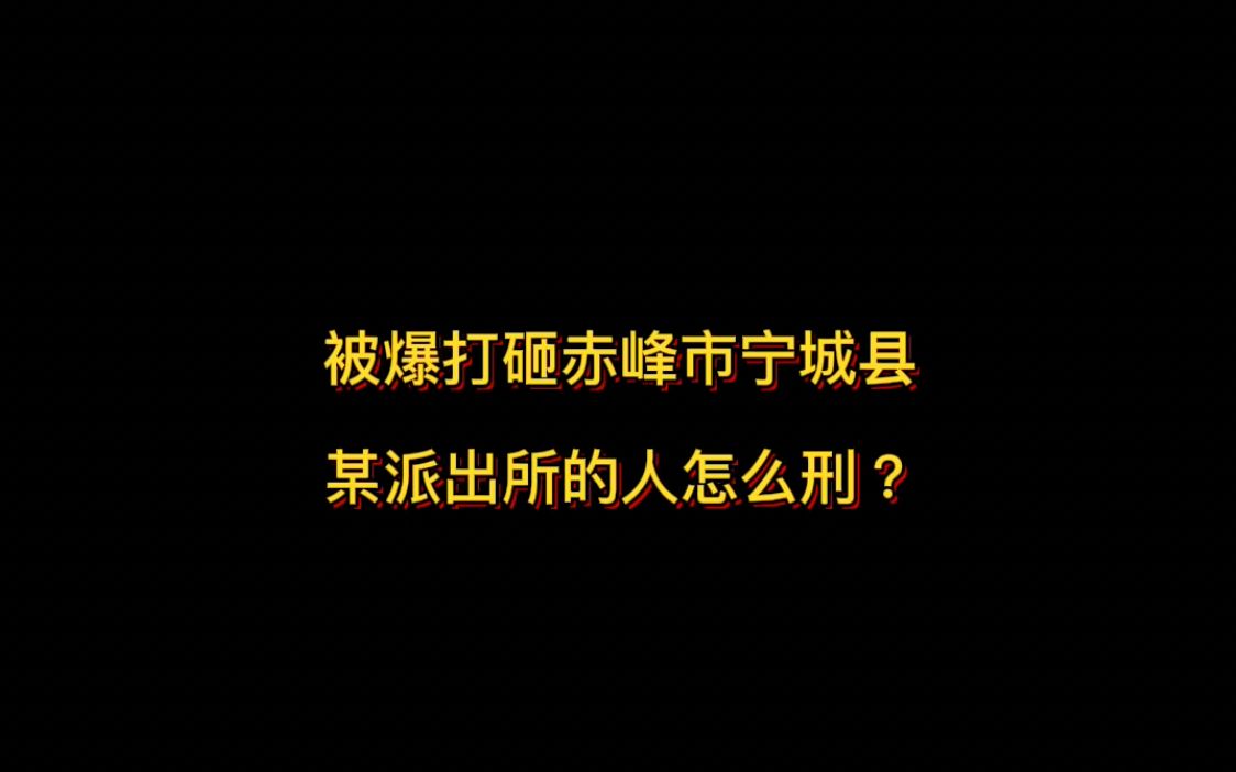 被爆打砸赤峰市宁城县 某派出所的人怎么刑?哔哩哔哩bilibili