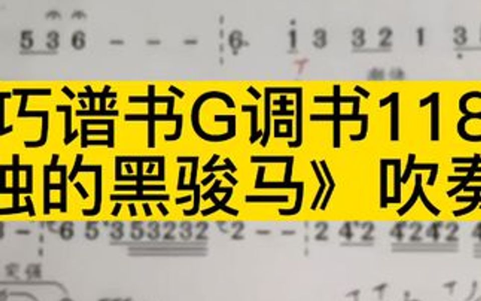 [图]技巧谱书G调书118页《孤独的黑骏马》吹奏示范