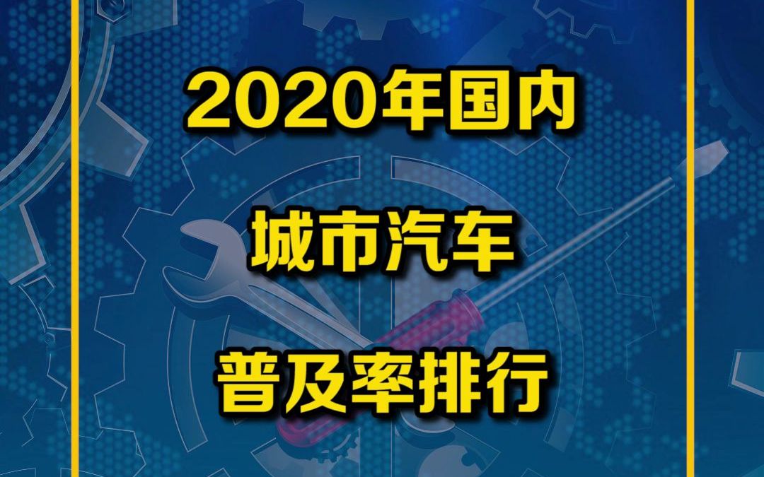 2020年国内各城市汽车普及率排行top20哔哩哔哩bilibili