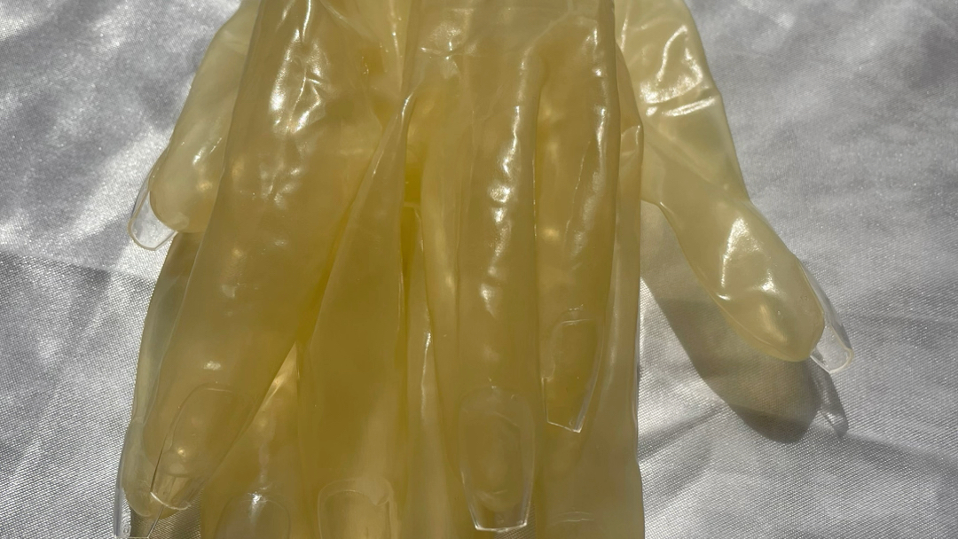 带美甲片超薄透明乳胶手套胶衣 kigurumi 乳胶衣cos手套(0.