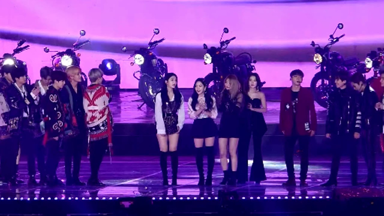 【2018 sbs歌谣大战saf】181225 防弹少年团 x exo 饭拍 sbs电视台