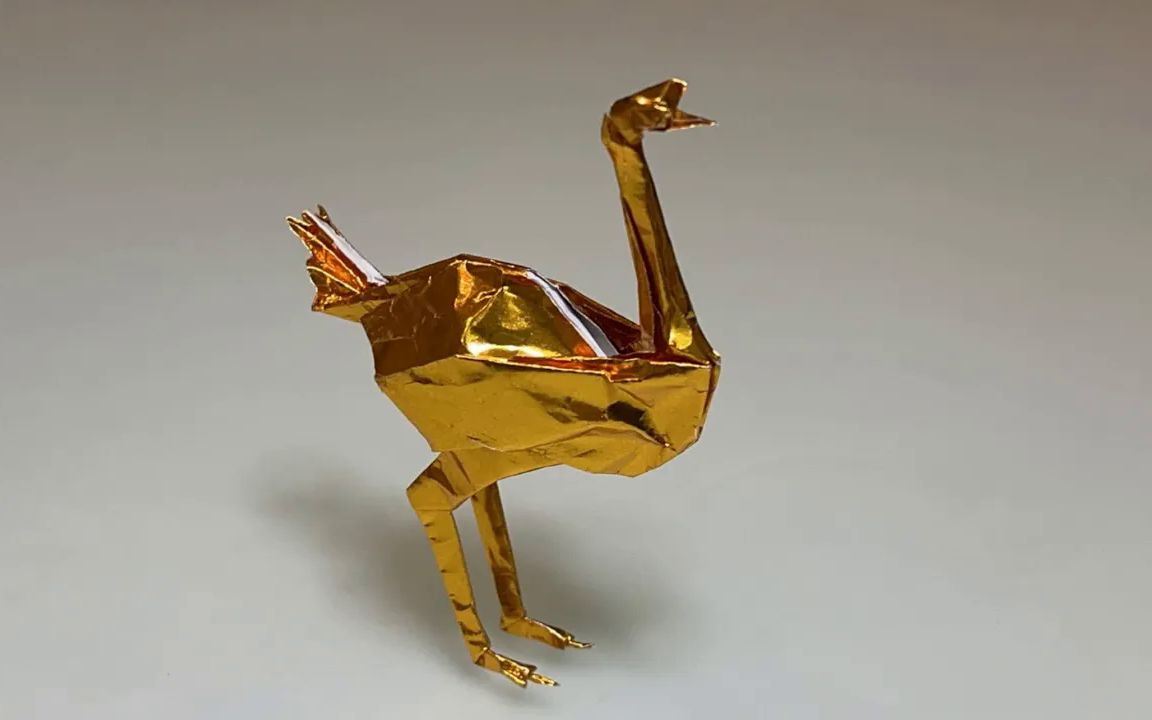 【mushitarous origami】鸵鸟折纸教程origami ostrich