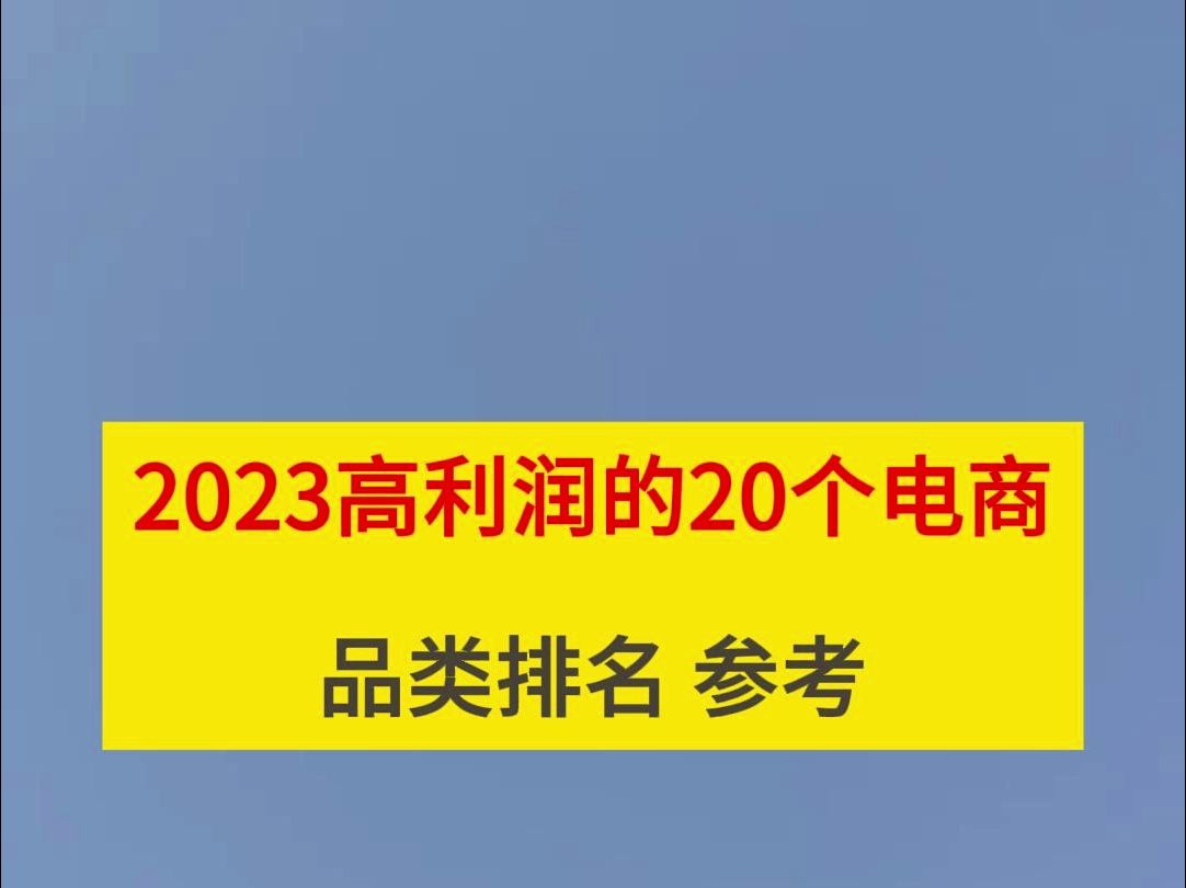 2023高利润的20个电商品类排名 参考哔哩哔哩bilibili