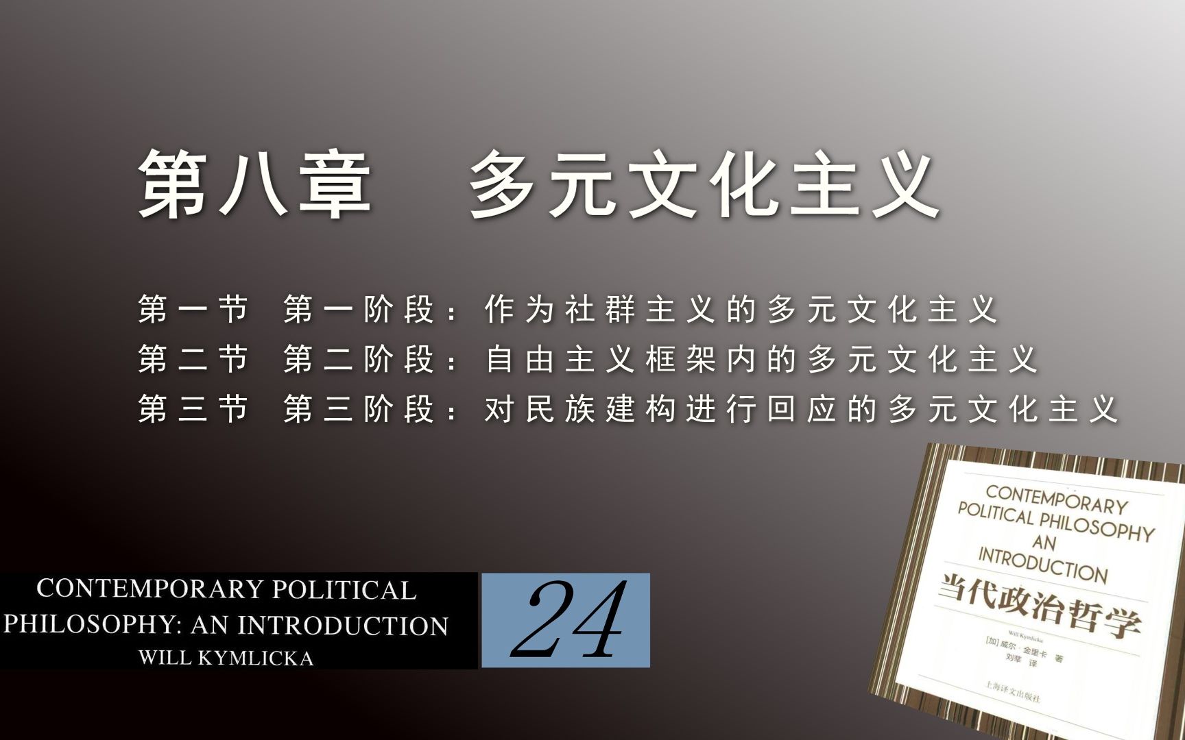 洪果带读 | 《当代政治哲学》24第八章 多元文化主义(Ⅰ):作为社群主义的多元文化主义、自由主义框架内的多元文化主义、对民族建构进行回应的多元...