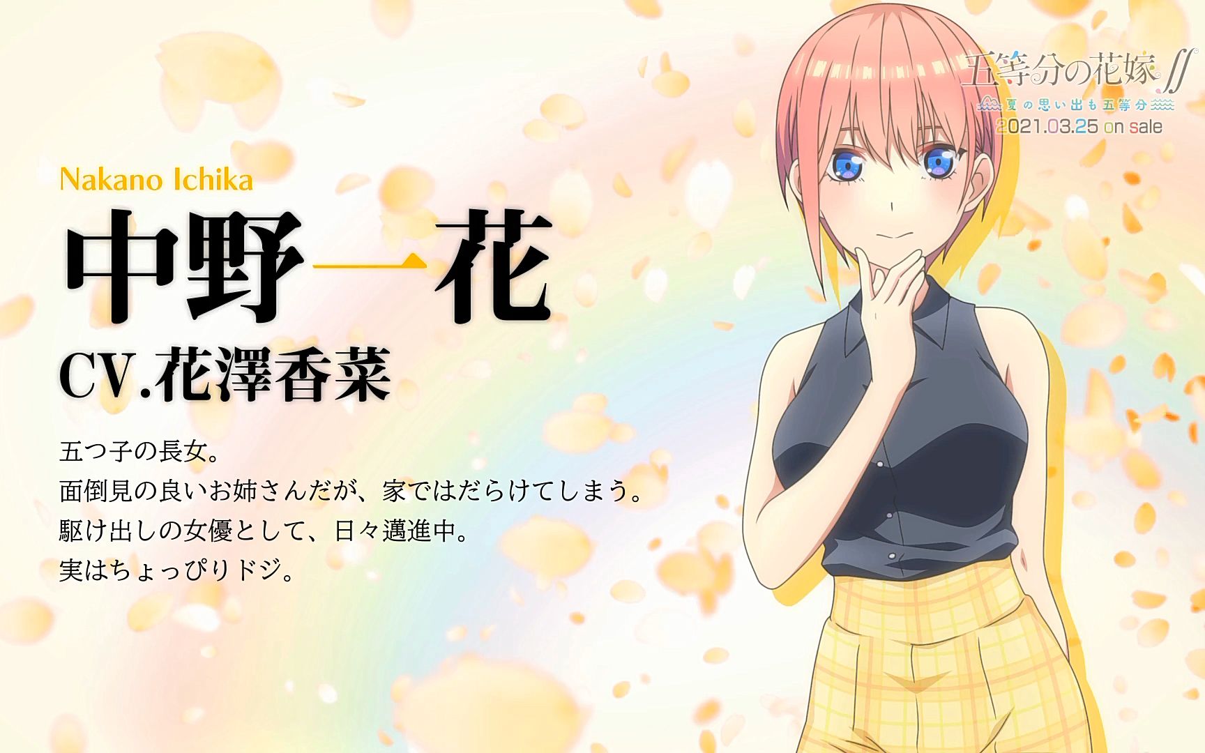 【ps4/ns】五等分的新娘64~夏天的回忆也要五等分~ 声优评论(中野一