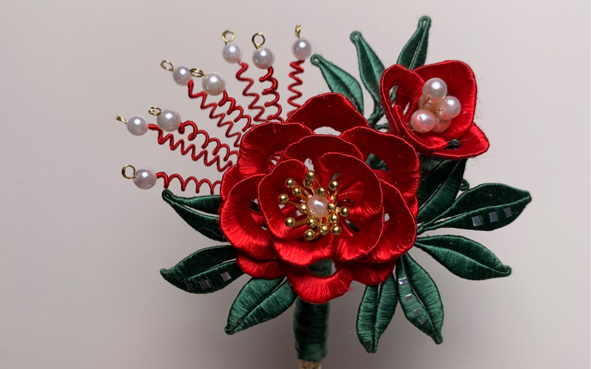 【缠花】买错红色的手工diy缠花簪