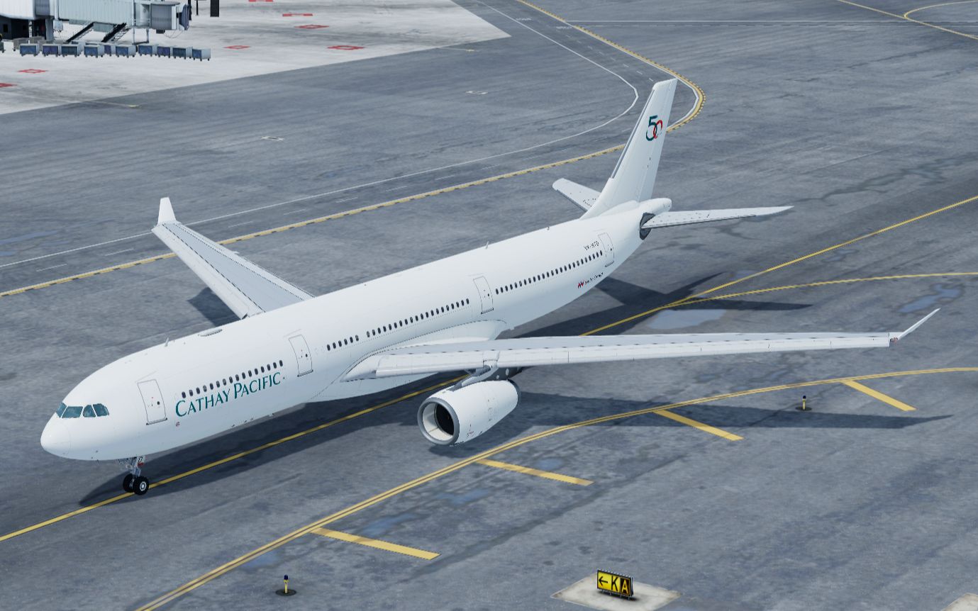 国泰航空50周年彩绘a330-343长……飘落地波特兰_单机游戏热门视频