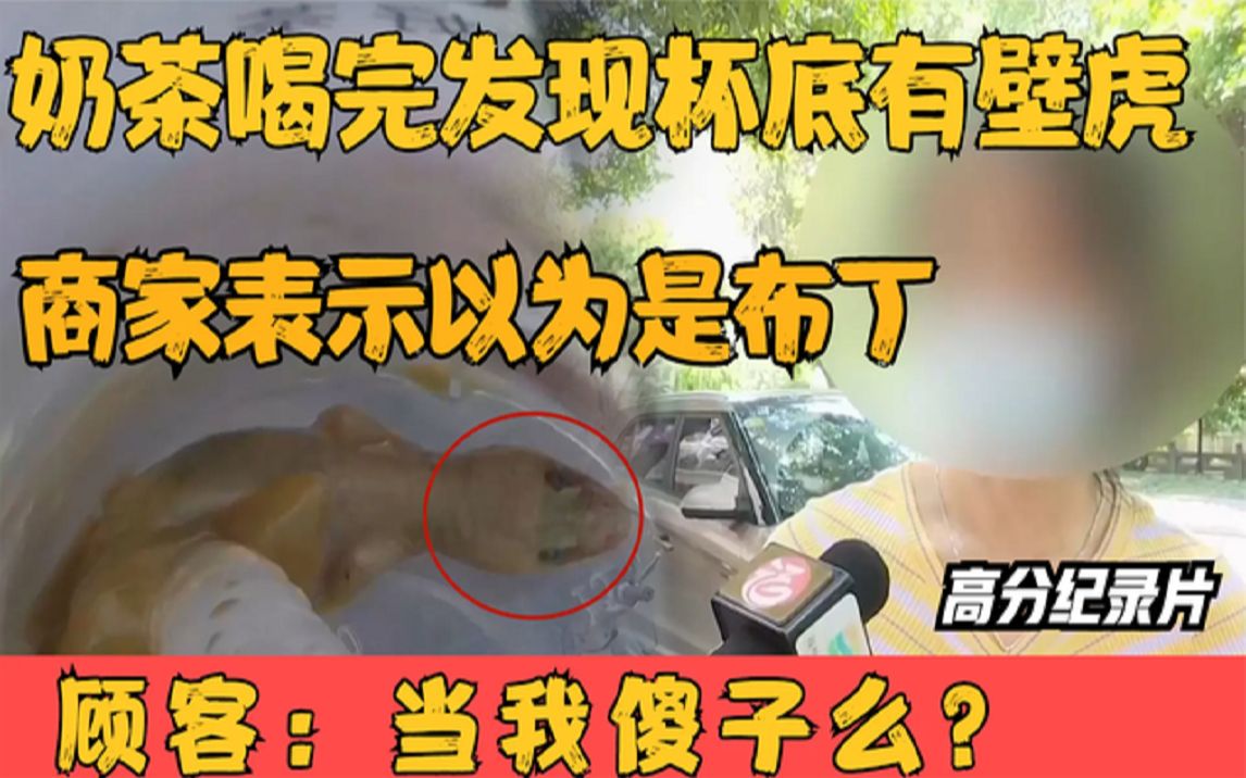 孩子喝奶茶却喝出壁虎商家表示以为是布丁家长恶心死了