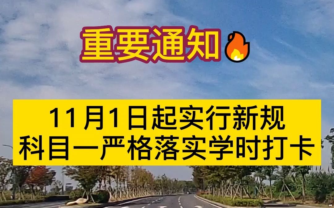 重要通知!11月1日起实行新规,驾照科目一严格落实学时打卡!哔哩哔哩bilibili