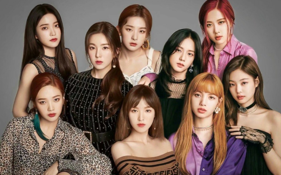 当blackpink与red velvet舞蹈音乐互相卡点