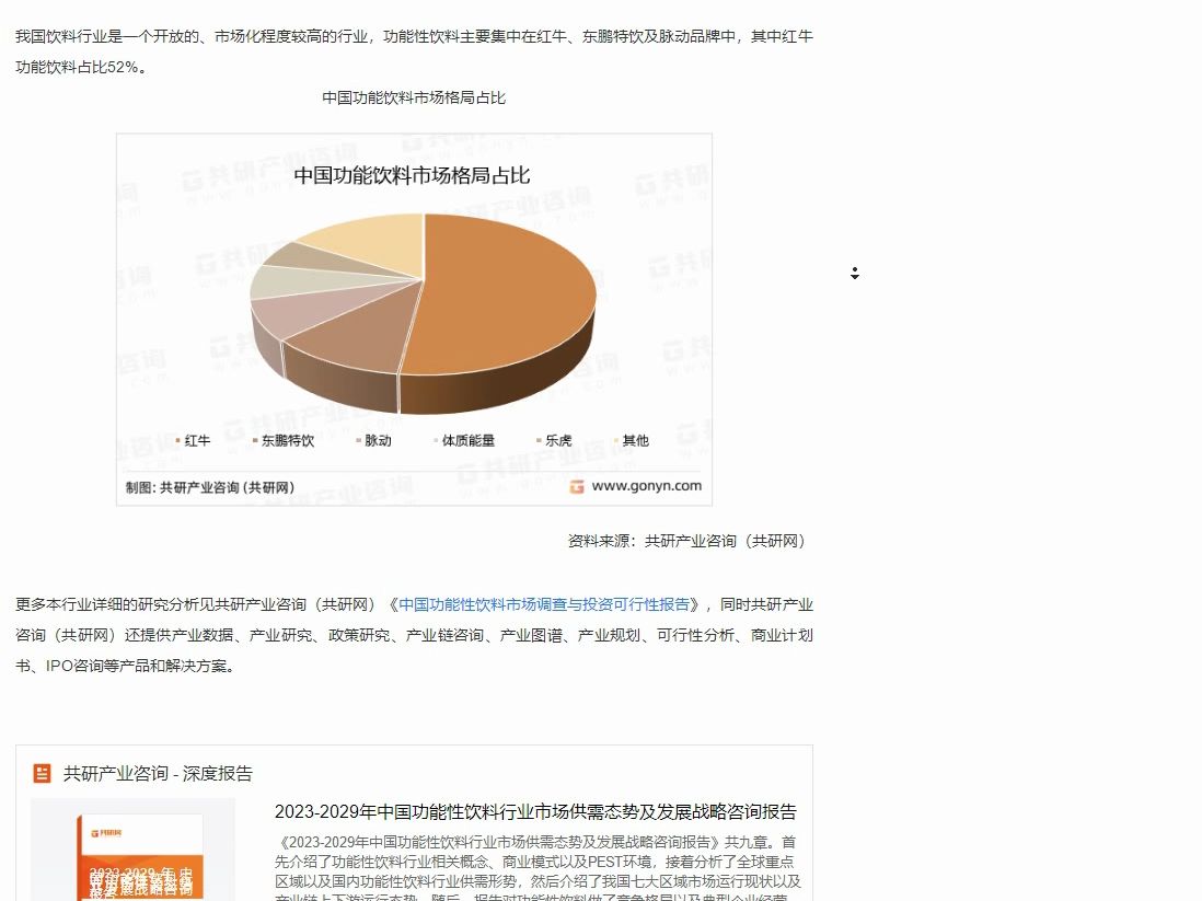 共研網發佈-2023年中國功能性飲料行業市場規模分析