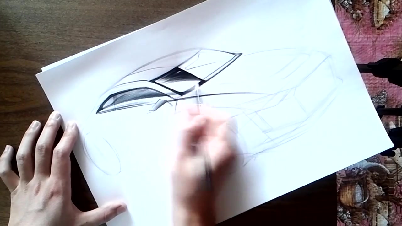 [工业设计手绘]汽车手绘彩铅绘制2010 Audi quattro concept Sketch哔哩哔哩bilibili