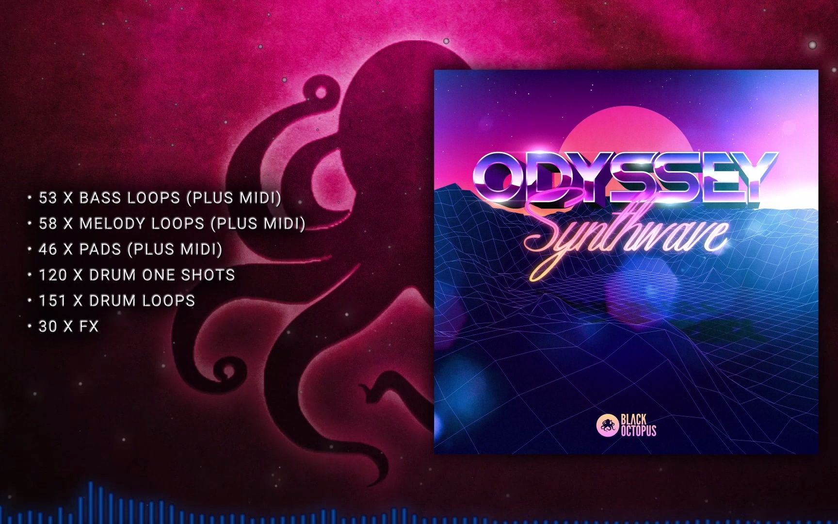 [怀旧合成波素材]black octopus sound odyssey synthwave