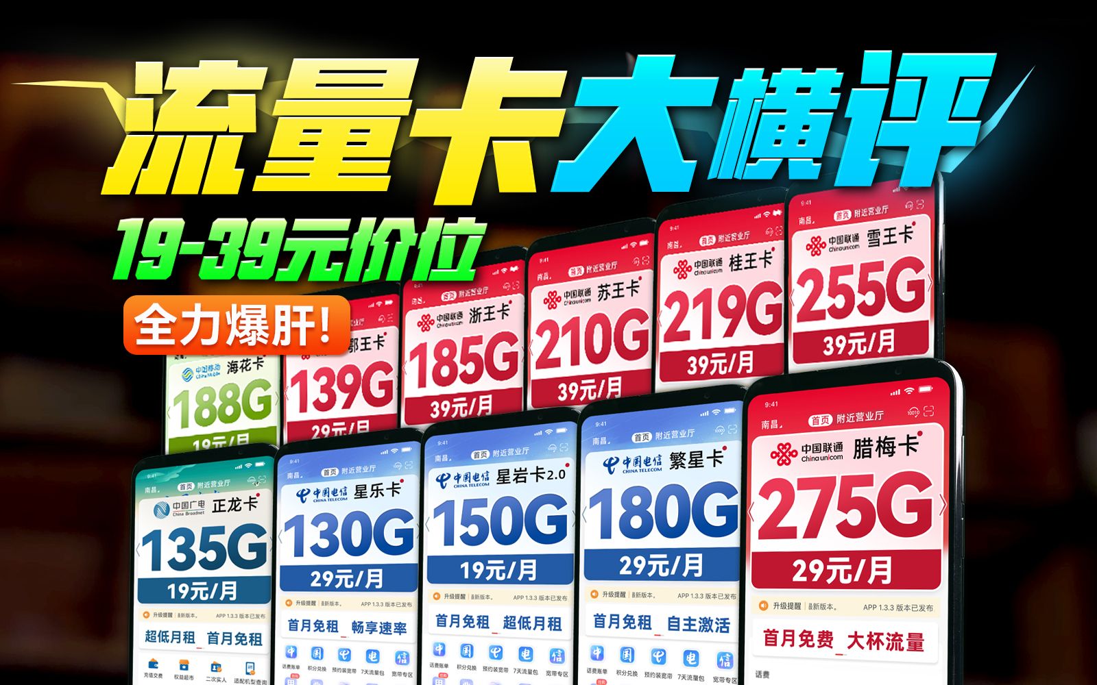 2025年初10款高性价比流量卡大横评!谁是性价比的王?5G流量卡、手机卡、电话卡推荐,2025流量卡推荐,电信流量卡、联通、移动、广电流量卡推荐...