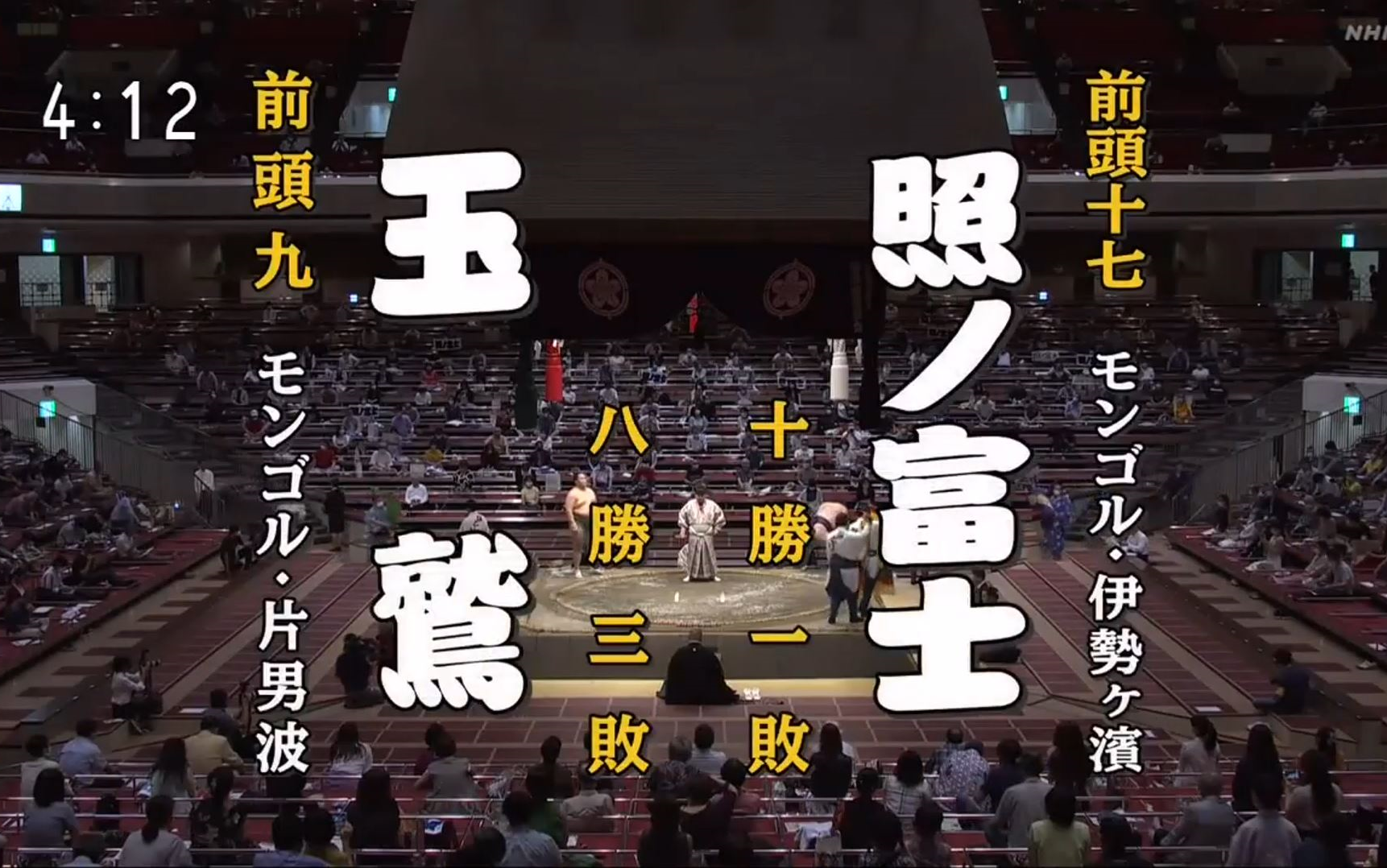 大相扑2020年7月【12日目】玉鹫一朗 vs 照之富士春雄