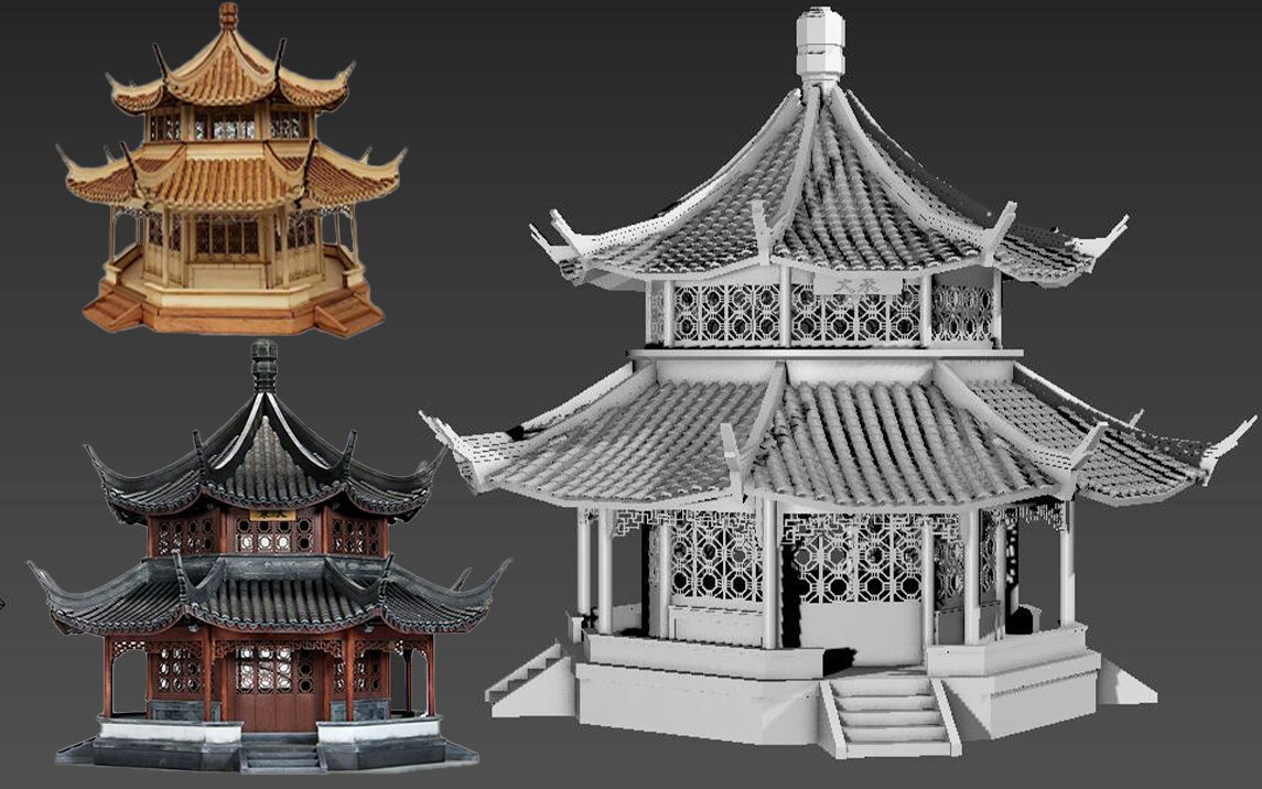 【3Dmax场景建模】古风亭子模型制作,0基础场景建模案例思路讲解,3dmax中式结构建筑建模教程哔哩哔哩bilibili