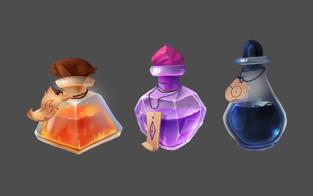 【ps板绘】游戏道具图标设计《魔法药剂》绘画全过程