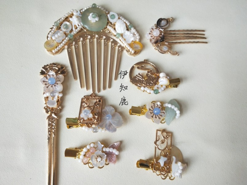 古风瑕疵天然石蝶贝发簪福袋(三)