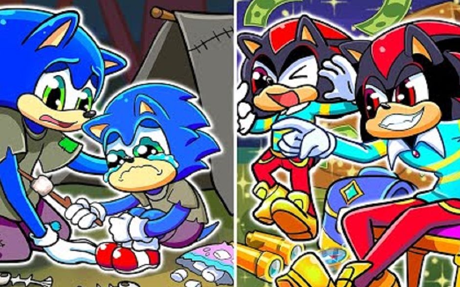 索尼克动画:富爸爸影子vs穷爸爸索尼克,你更喜欢谁的生活呢?