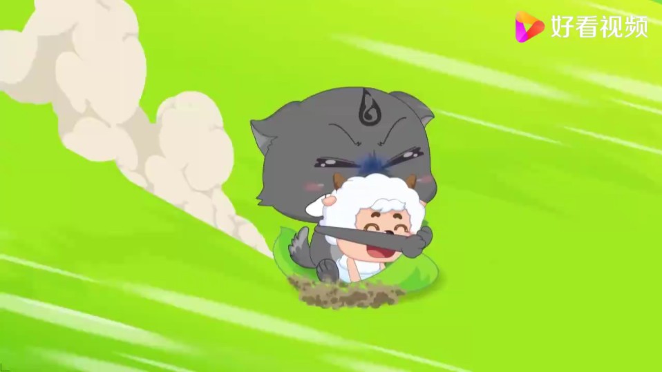 喜羊羊:小狼人着急抓羊宝宝,结果掉下悬崖,屁股差点摩擦起火