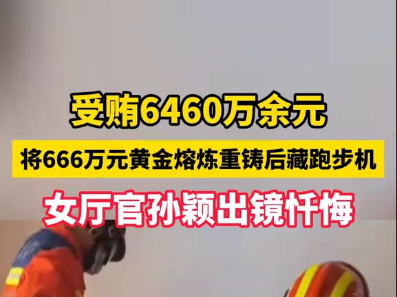 贪官们藏钱方法“脑洞大开”,将666万元黄金熔炼重铸后藏跑步机!受贿6460万余元女厅官孙颖出镜忏悔!哔哩哔哩bilibili