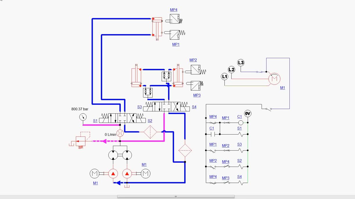 fluidsim液压与气压传动液压系统仿真模拟,想一下能用在那里哔哩哔哩bilibili