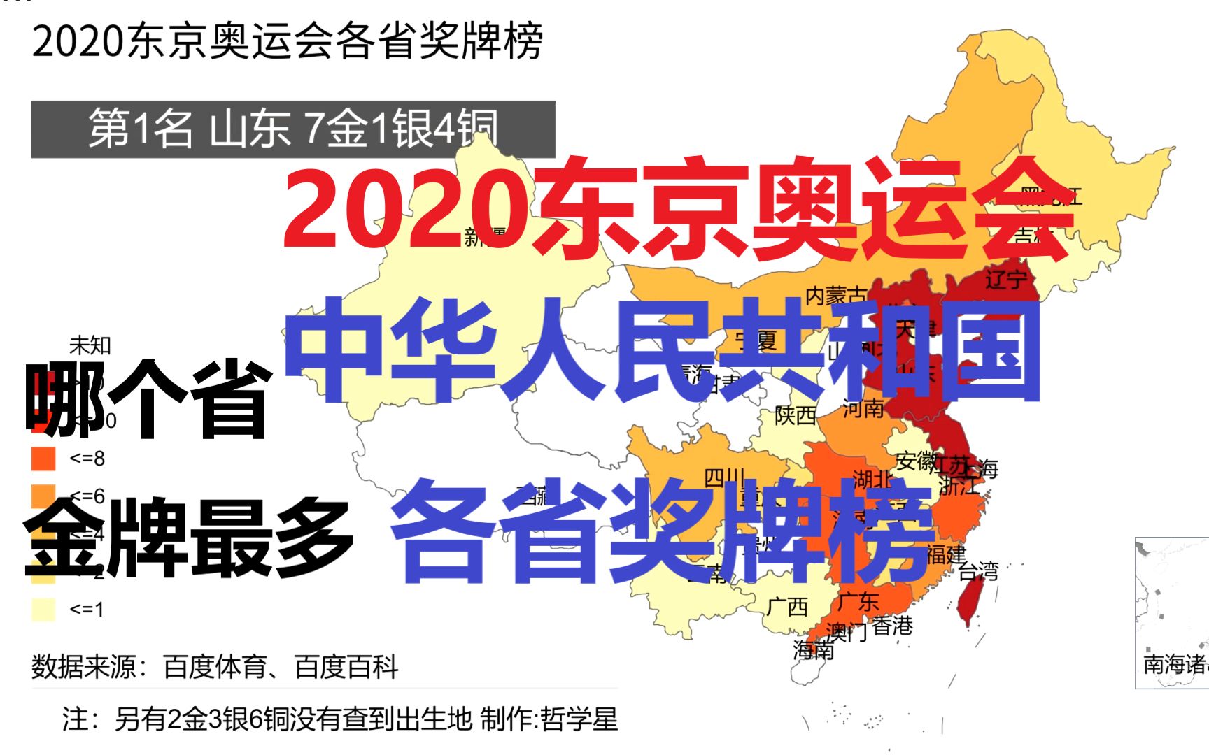 【数据可视化】2020东京奥运会中国各省奖牌榜哔哩哔哩bilibili