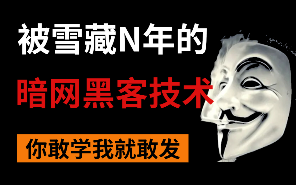 被雪藏N年的暗网黑客教程,你敢学我就敢发!全程干货无废话,从入门到入狱.漏洞挖掘|渗透测试|内网渗透|白帽子哔哩哔哩bilibili