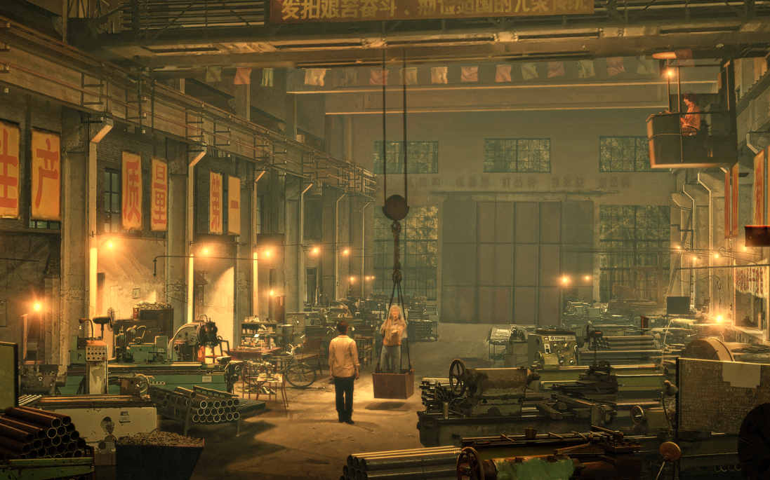 参与电影《哥你好》绘制的概念图过程-工厂车间部分