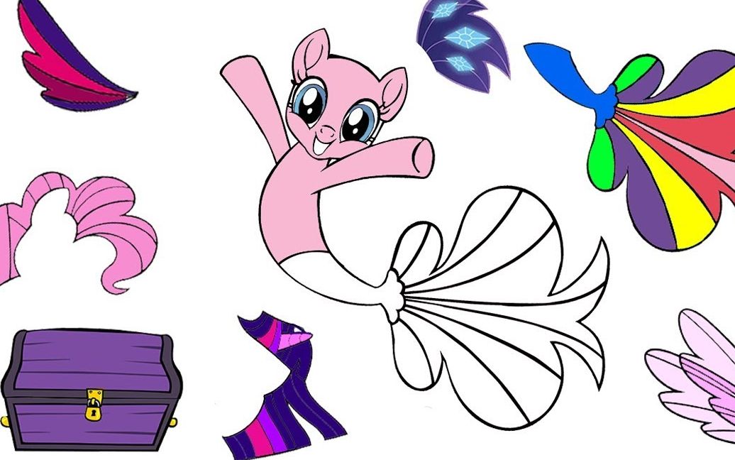 小马宝莉美人鱼造型剪纸手工:紫悦换上美丽美人鱼装,太美了