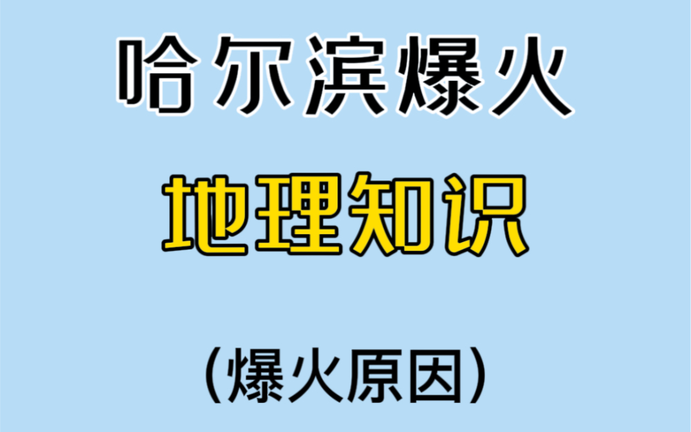 哈 尔 滨 爆 火 原 因哔哩哔哩bilibili