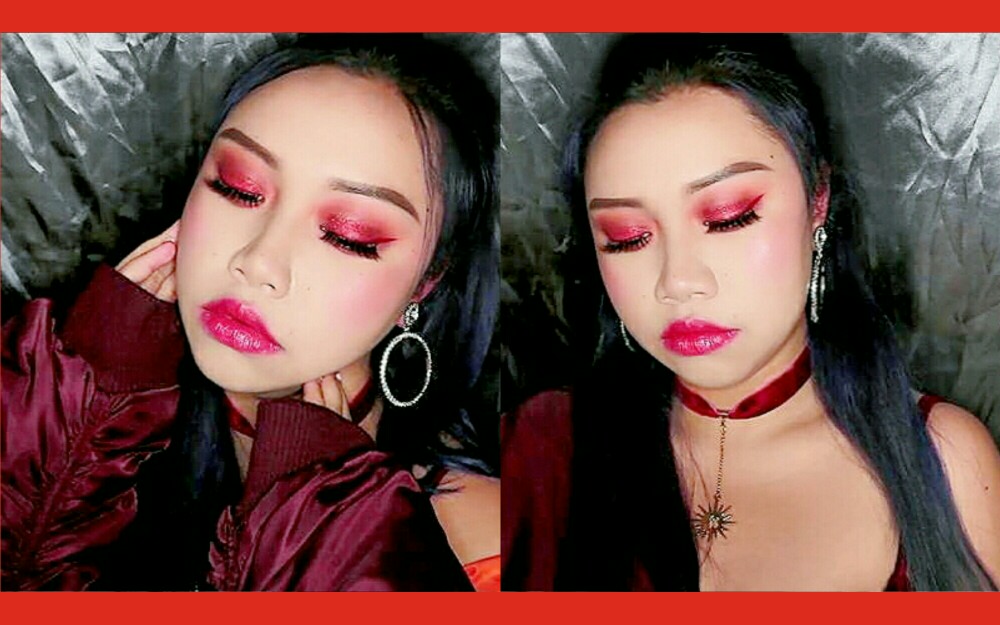 欧美金属质感红色系新年派对蹦迪妆 | 红红火火大吉大利