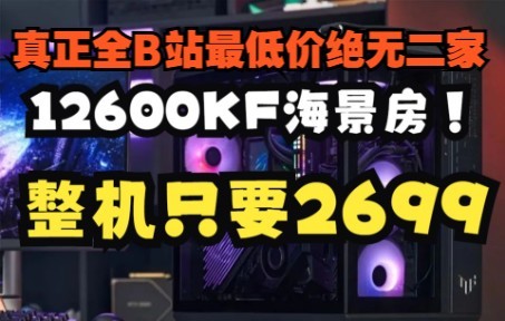 全网最低价的12600KF海景房电脑主机只要2699.不止价格全网最低还做到全国免费上门售后独家体验.哔哩哔哩bilibili