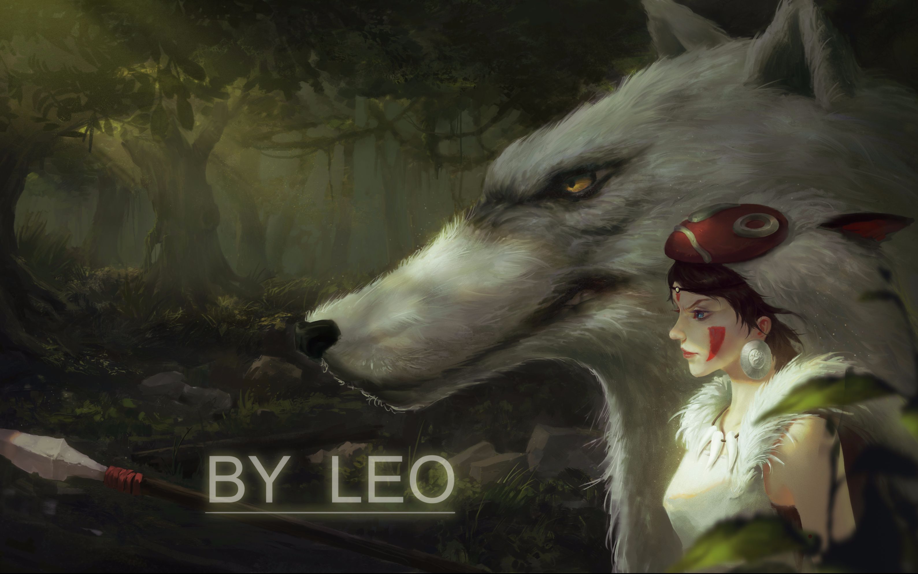 黑白稿上色(幽灵公主)