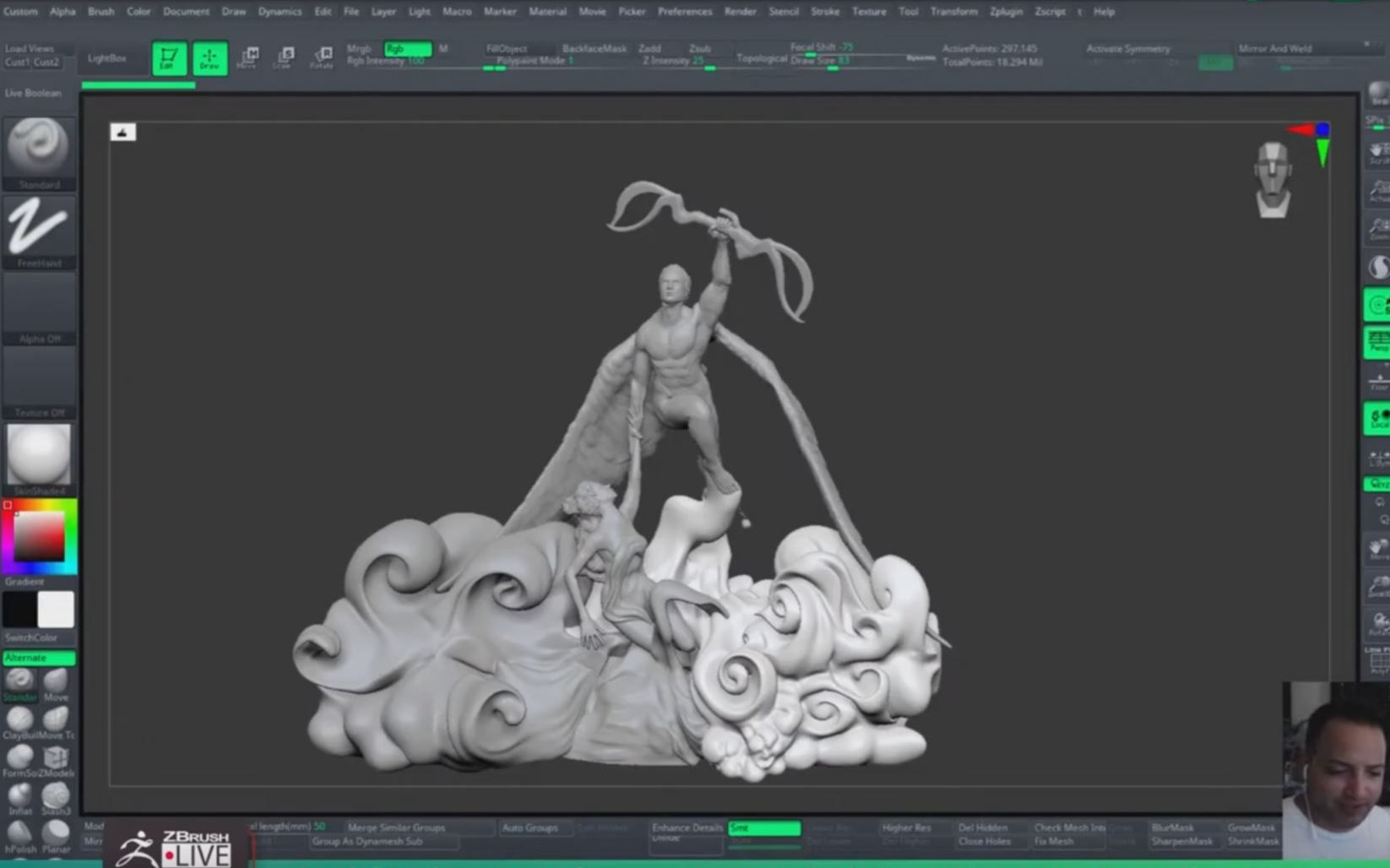 【ZBrush教程】ZB做一个可以打印的雕塑模型哔哩哔哩bilibili