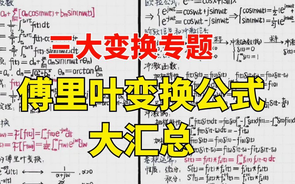 【信号与系统三大变换】傅里叶变换公式大汇总!|25电子通信考研哔哩哔哩bilibili