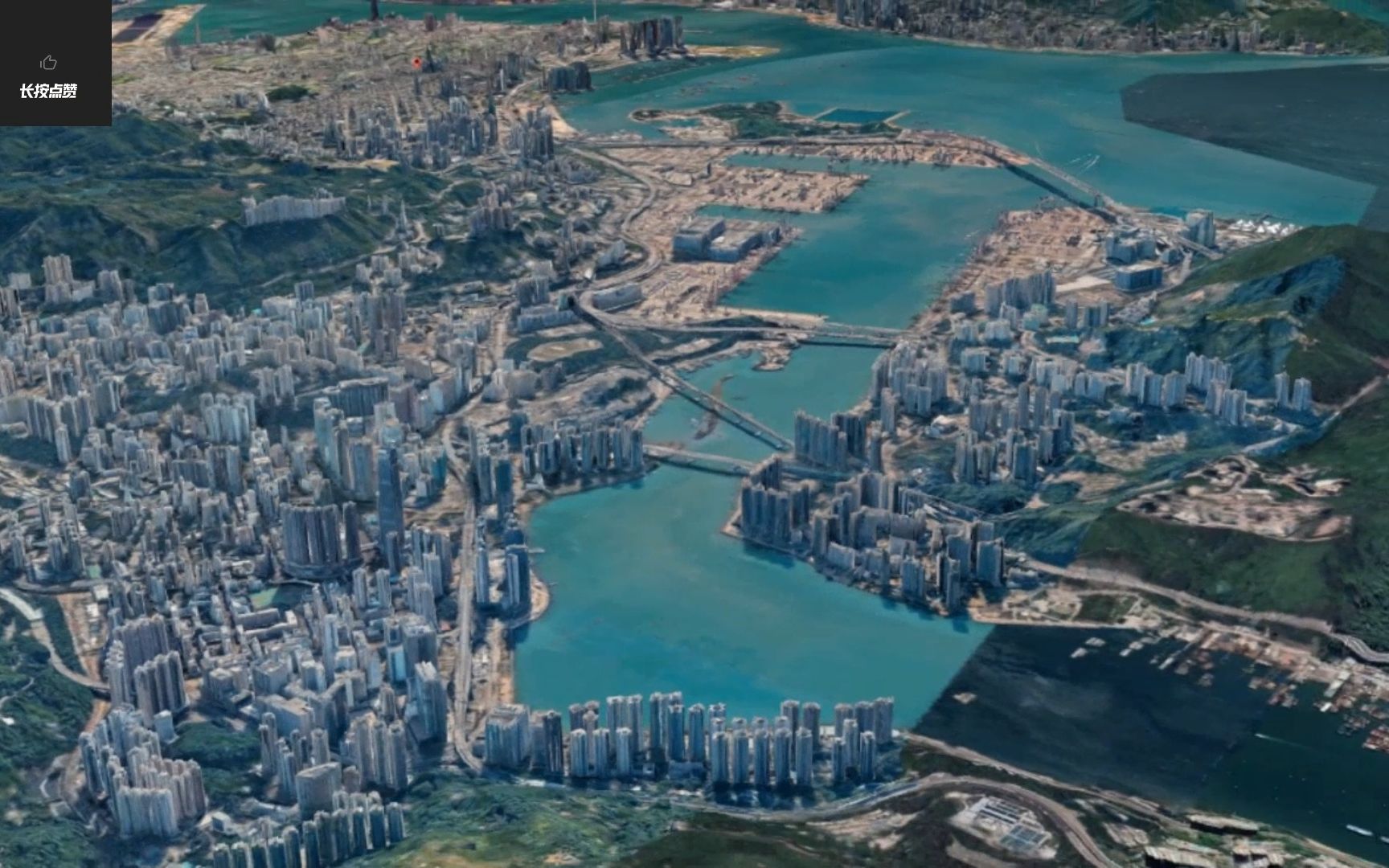 3d模型下的香港,一个繁华的大都市